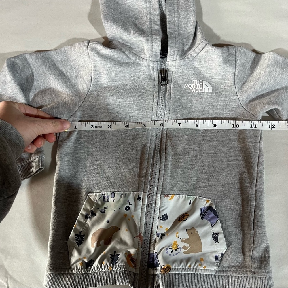 The North Face Kids Light Gray Hoodie Unisex 12-18 months - Picture 8 of 9